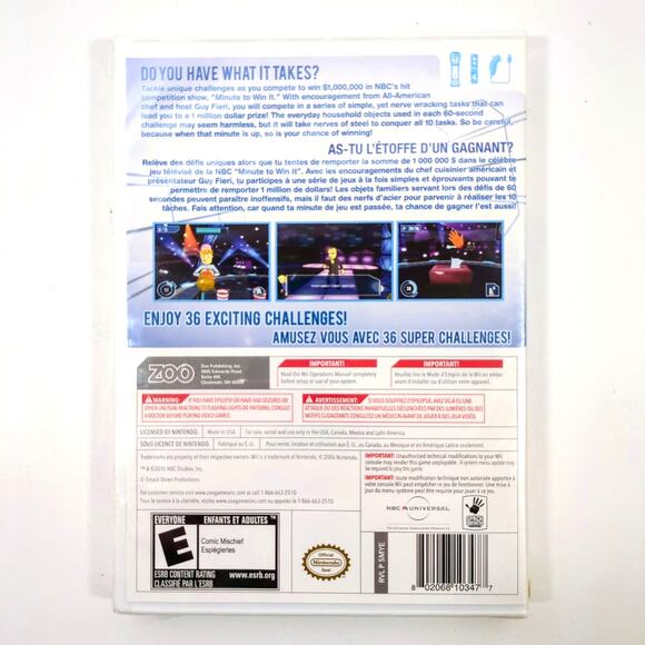 Minute to Win It Nintendo Wii Game Brand New Sealed Guy Fieri Official TV Show - Picture 2 of 2